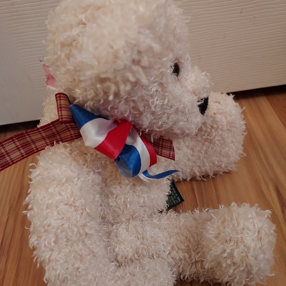 Russ Cream Frizzly Bear From The Past Stuffed Plush Animal Beanie Fuzzy - Picture 7 of 11